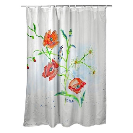 Betsy Drake Betsy Drake SH1051 Poppies & Daisies Shower Curtain SH1051